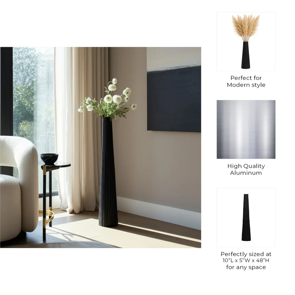 HAZENSTONE BLACK VASE 48 (IN)
