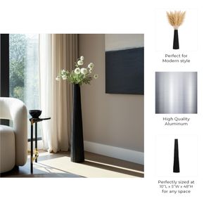 HAZENSTONE BLACK VASE 48 (IN) 11
