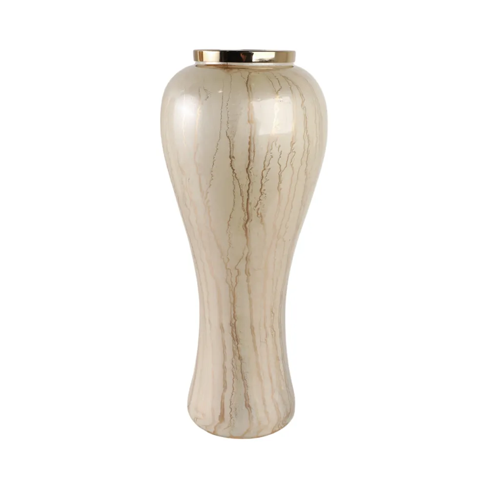 HENLEYGATE IVORY GLASS VASE 21 (IN)