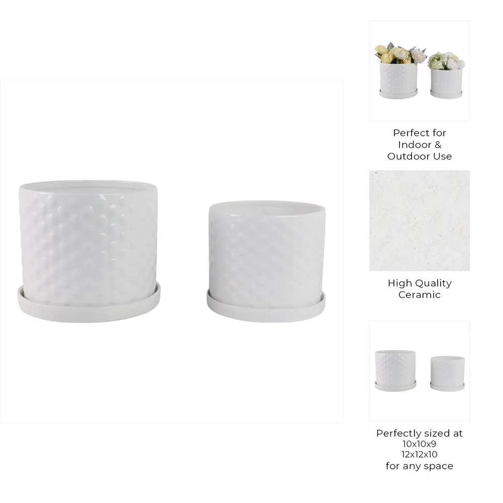 DECKERFORD SET OF 2 WHITE PLANTER 10 (IN)
