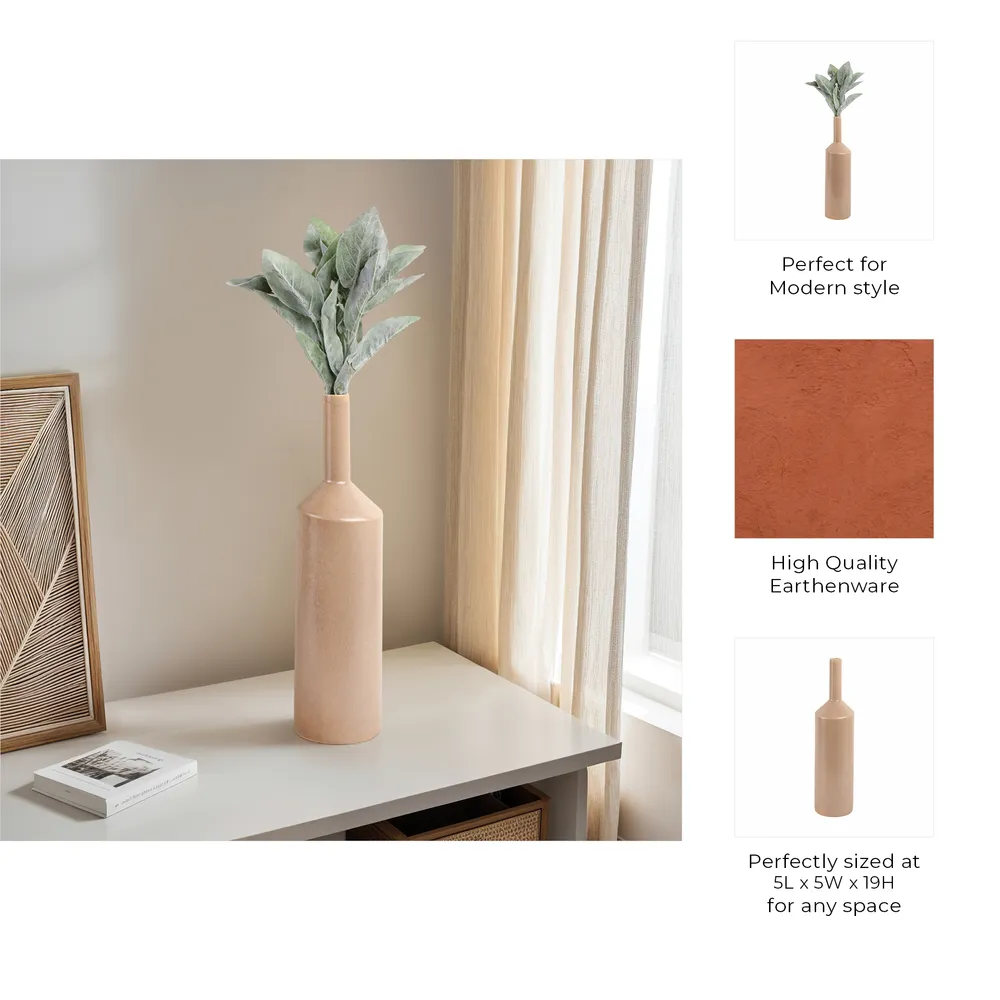 HAZENWOOD BROWN VASE 19 (IN)