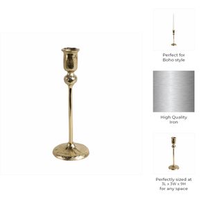 BAKERHAM GOLD CANDLE HOLDER 9 (IN) 10