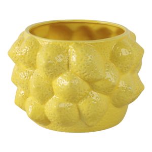 8" LEMONS FLOWER POT, YELLOW 1