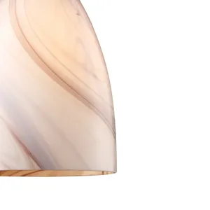 Pierra 5'' Wide 1-Light Mini Pendant - Satin Nickel with Creme Lilac Swirl 4