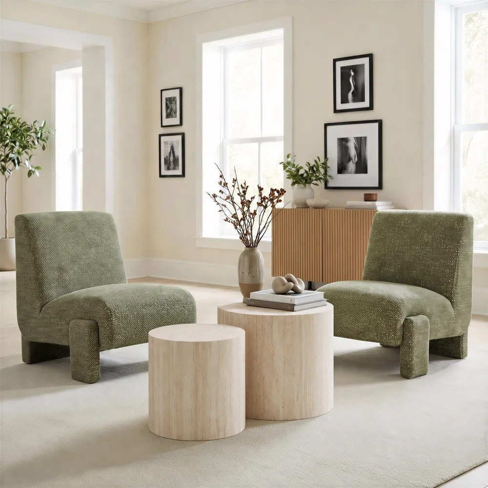 Carzo Coffee Table Set Stone Beige