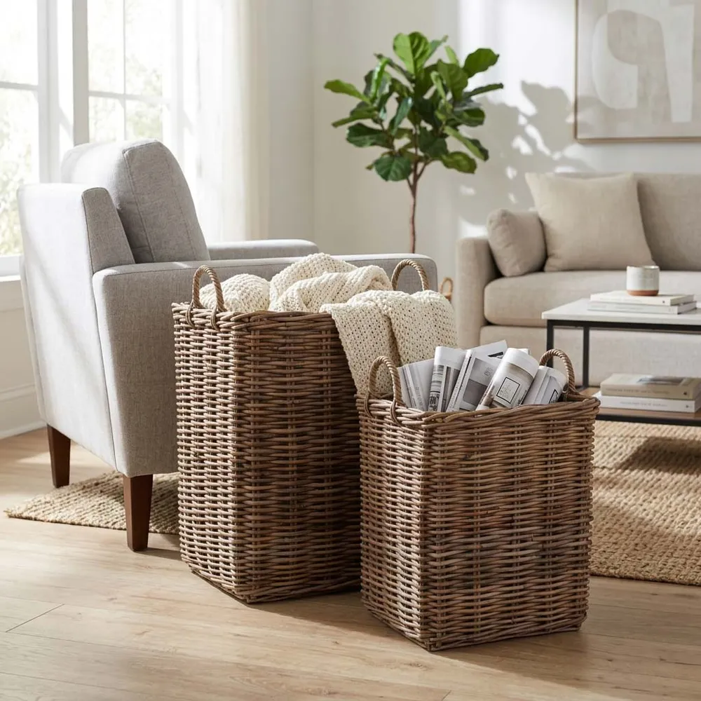 FULTONBROOK SET OF 2 BROWN STORAGE 23 (IN)