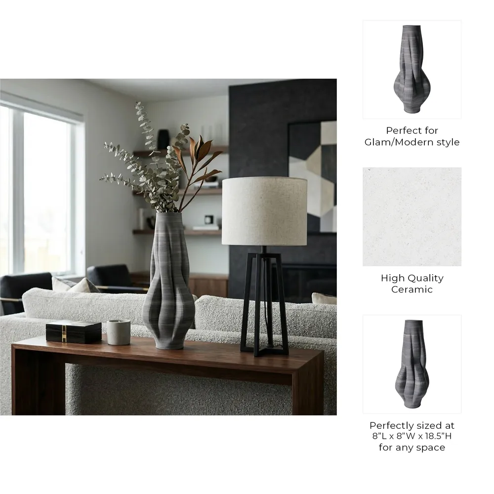 AIDENWELL GRAY VASE 19 (IN)