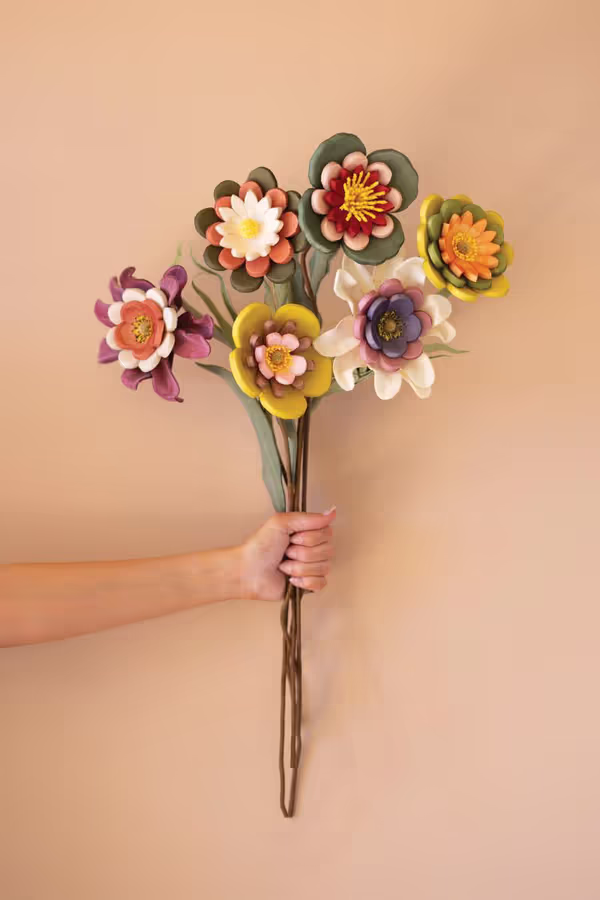 Set of 6 Multi-Colored Botanica