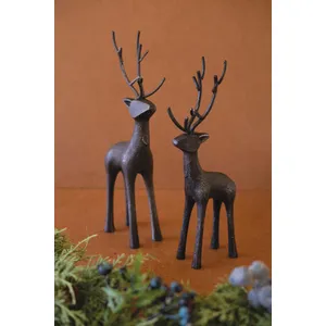Set of 2 Cast Iron Reindeer 4