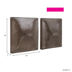 HESTONCROSS SET OF 4 BROWN WALL SCULPTURES 28 (IN) 9