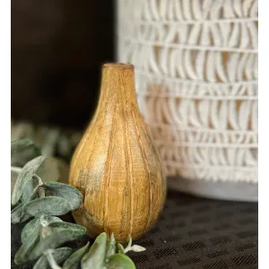 Mini Teardrop Wood Vase 4x3in 1