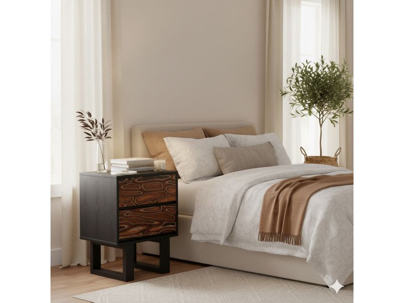 Aremi Nightstand Brown & Black 2