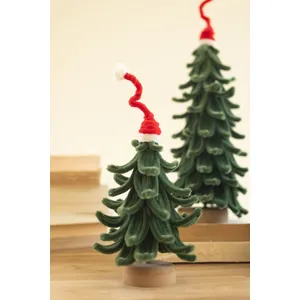 Set of 3 Pipe Cleaner Christmas Trees with Hats 6