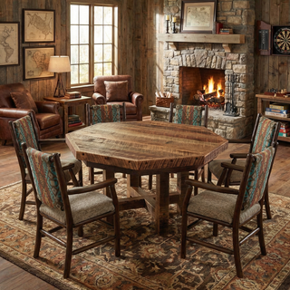 Barnwood Poker Table Cover - Eight Sided - Artisan Top