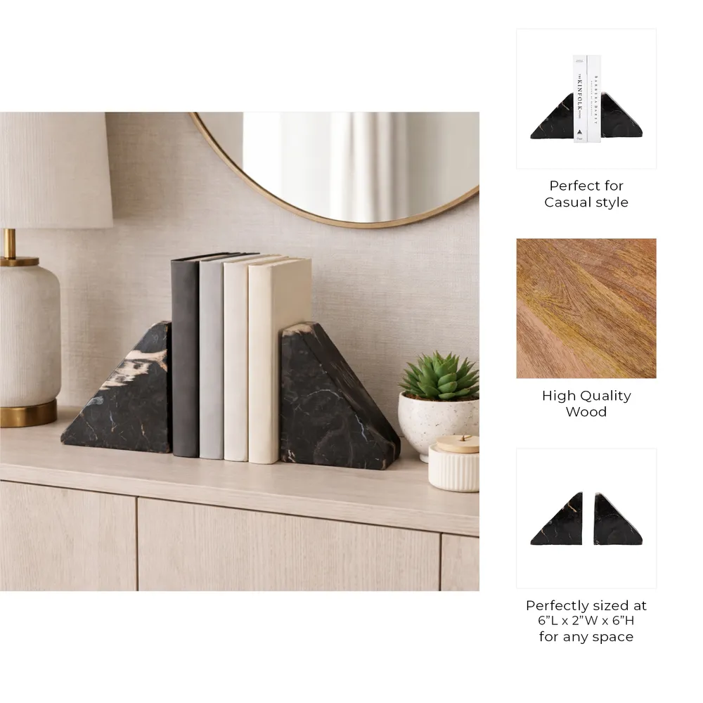 CHILTONVIEW SET OF 2 BLACK BOOKENDS 6 (IN)