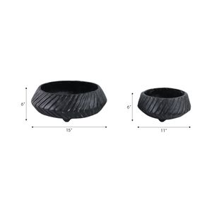 GILBERTRUN SET OF 2 BLACK BOWLS 6 (IN) 8