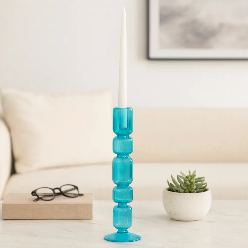 ISLE BLUE CANDLE HOLDER 12 (IN)