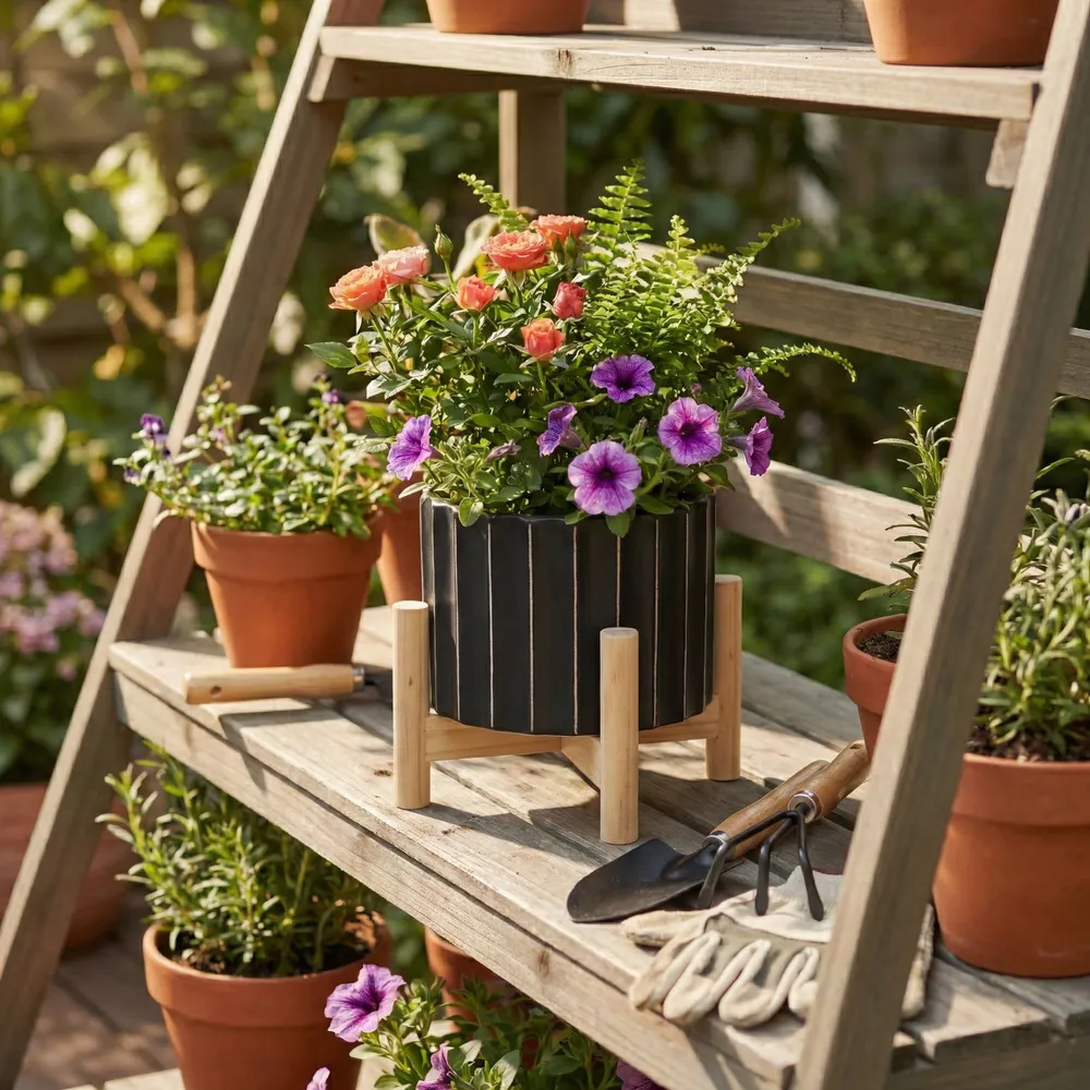 CLAXTONFIELD BLACK PLANTER 6 (IN)