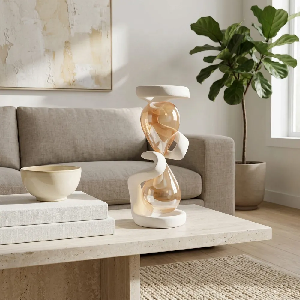 TESSSIDE WHITE HOURGLASS 13 (IN)
