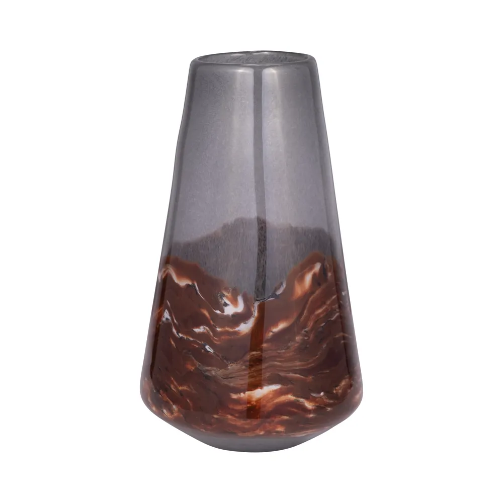 EVERTONVALE BLACK GLASS VASE 14 (IN)