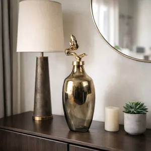 BRAMRUN GOLD GLASS VASE 16 (IN) 13