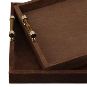 BERGENMILL SET OF 2 BROWN TRAY 3 (IN) 6