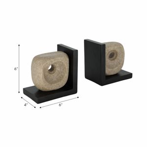 LYNNPARK SET OF 2 BROWN BOOKENDS 6 (IN) 7