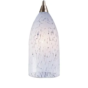 Verona 5'' Wide 1-Light Mini Pendant - Satin Nickel with Snow White Glass 4