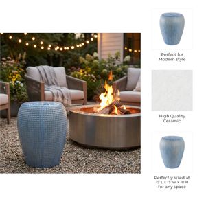 FLINTSIDE BLUE GARDEN STOOL 18 (IN) 11