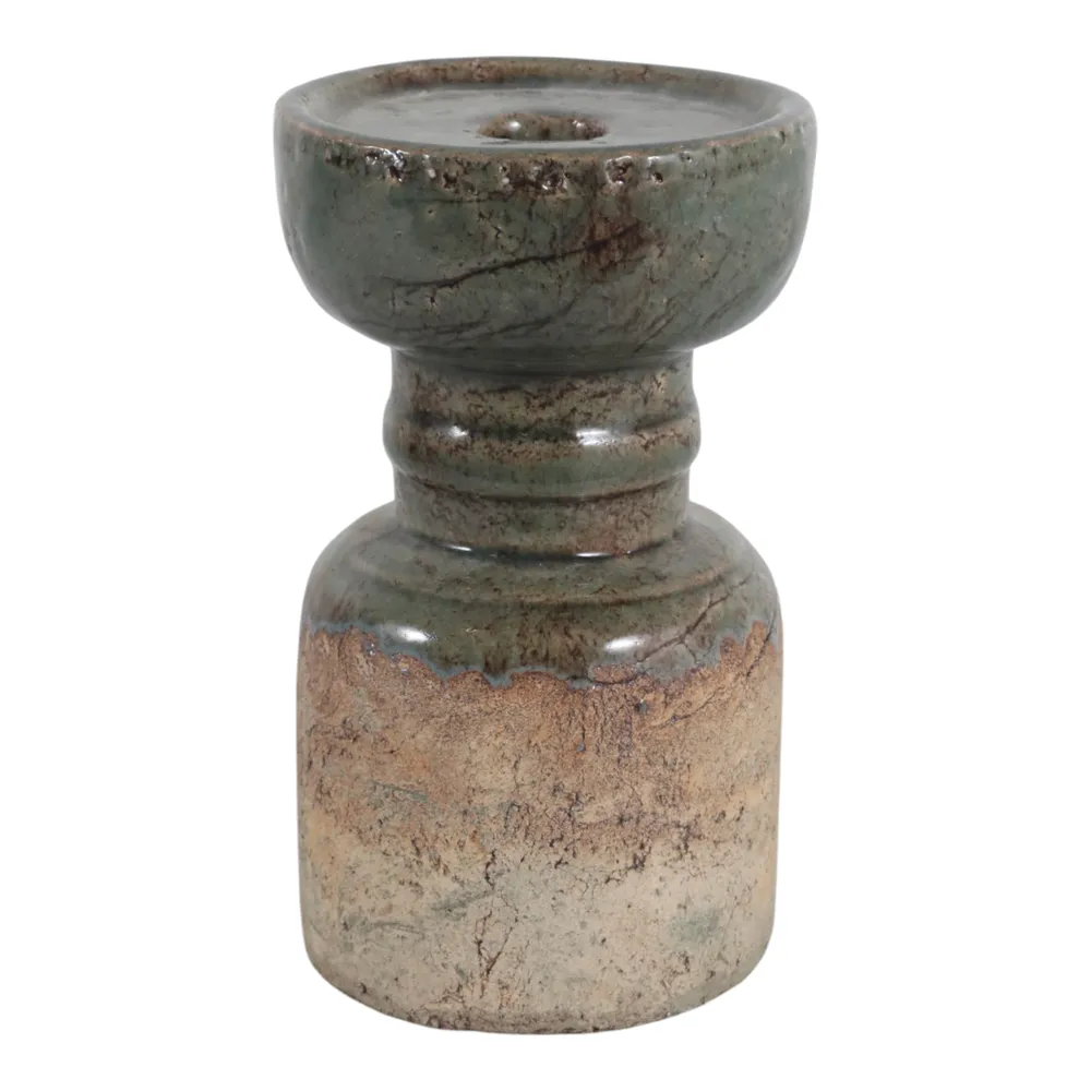 BARTONTON GREEN CANDLE HOLDER 7 (IN)