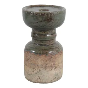 BARTONTON GREEN CANDLE HOLDER 7 (IN) 1