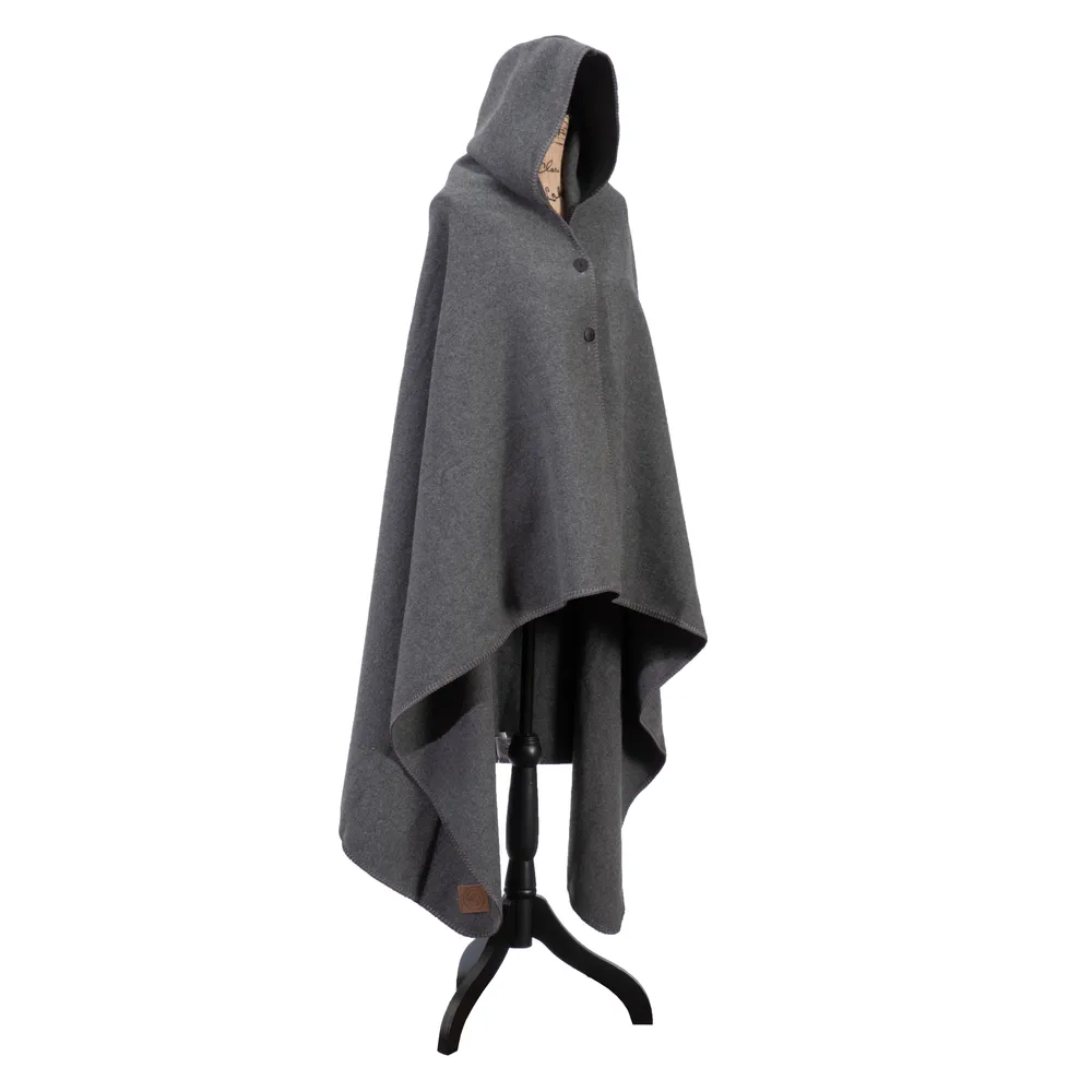 Solid Greystone - Hooded Throw - 72x48