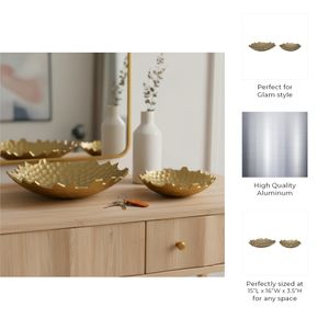 HUTTONGROVE SET OF 2 GOLD BOWLS 4 (IN) 9