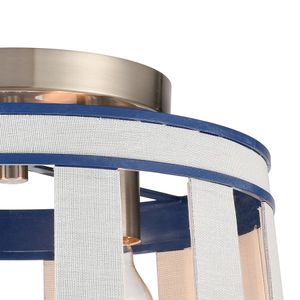 White Burlap 14'' Wide 2-Light Semi Flush Mount - Ocean Blue 5
