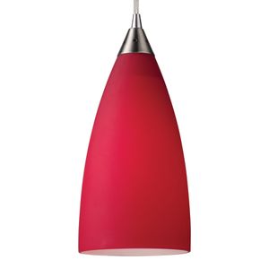 Vesta 5'' Wide 1-Light Mini Pendant - Satin Nickel with Cardinal Red Glass 4
