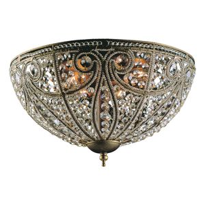 Elizabethan 17'' Wide 6-Light Flush Mount - Dark Bronze 1