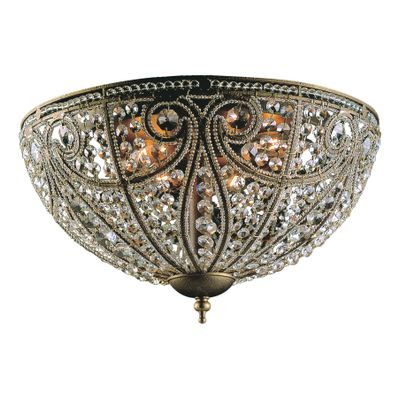 Elizabethan 17″ Wide 6-Light Flush Mount - Dark Bronze