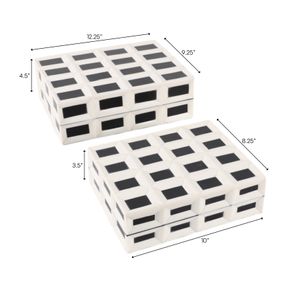 CARLINSTONE SET OF 2 WHITE BOXES 5 (IN) 8