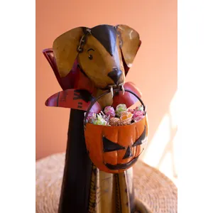 Set of 2 Recycled Metal Halloween Cat and Dog 4