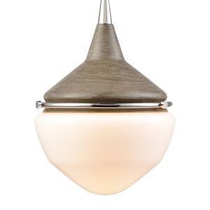 Mid-Century Schoolhouse 12'' Wide 1-Light Mini Pendant - Pecan 4