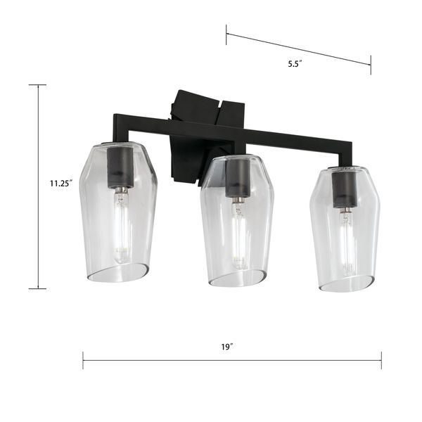 Gaia 19'' Wide 3-Light Vanity Light - Acid Dipped Black