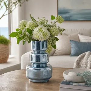 SOLCLIFF BLUE GLASS VASE 12 (IN) 2