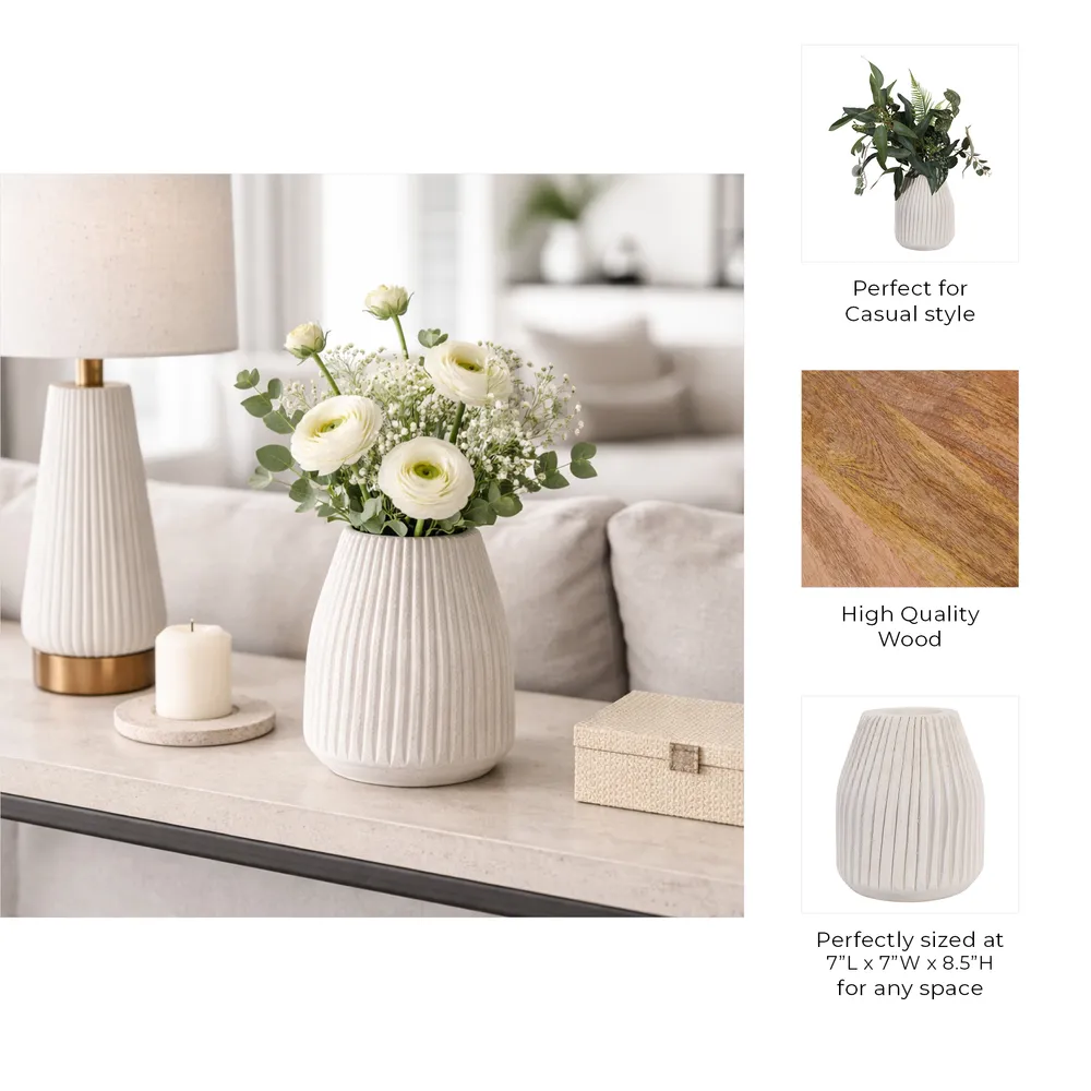 WESTONGATE WHITE VASE 9 (IN)