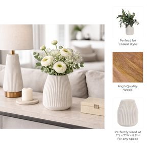 WESTONGATE WHITE VASE 9 (IN) 11