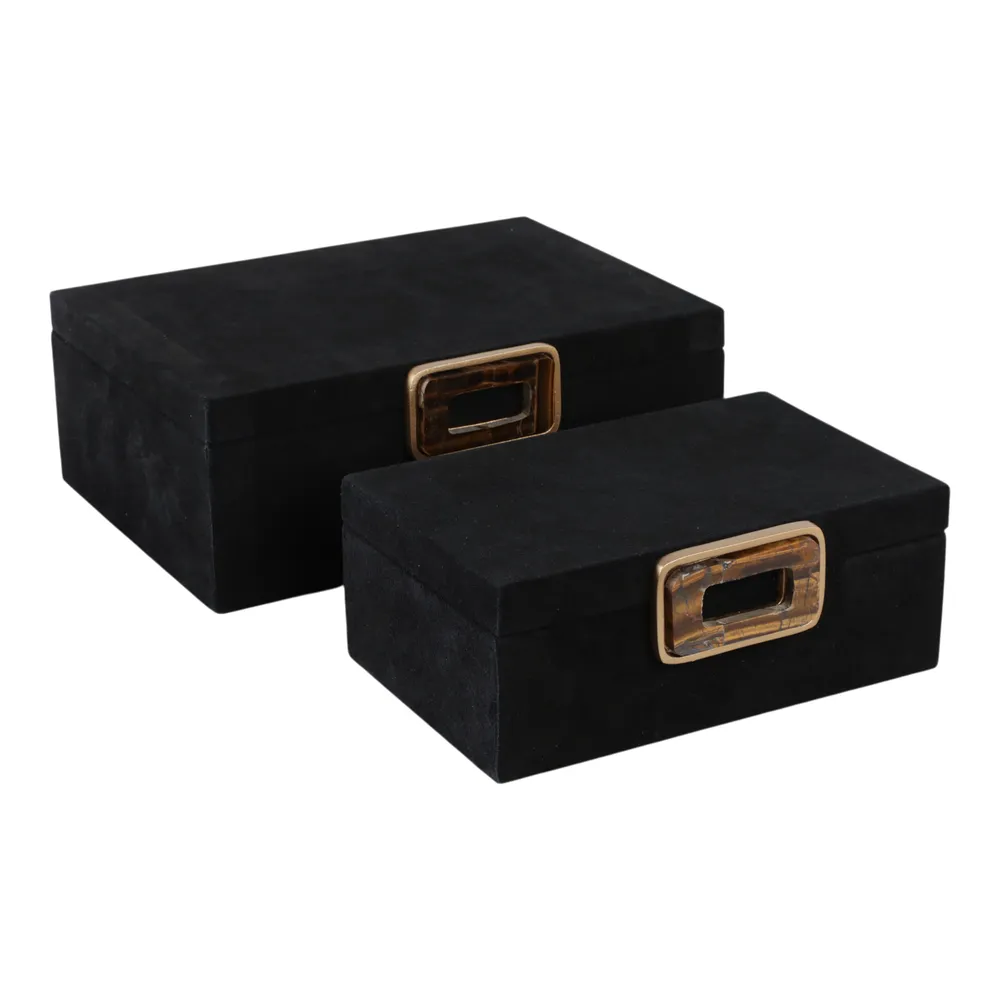 RAYMOND SET OF 2 BLACK BOXES 5 (IN)