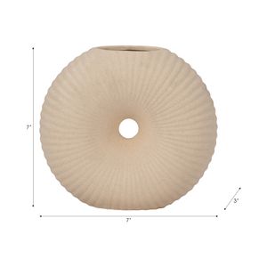 CER, 7" DONUT HOLE VASE, COTTON 9