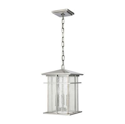 Oak Park 9″ Wide 3-Light Outdoor Pendant - Antique Brushed Aluminum