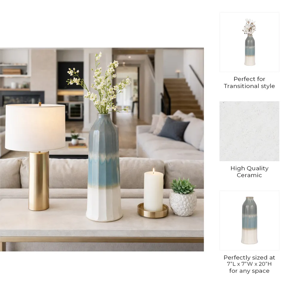 CARVERPORT BLUE VASE 20 (IN)