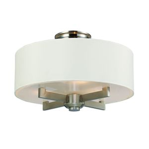 Seven Springs 18'' Wide 3-Light Semi Flush Mount - Satin Nickel 1