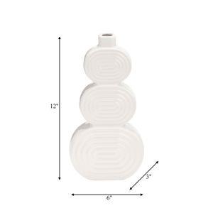 LEONAGATE WHITE VASE 12 (IN) 9